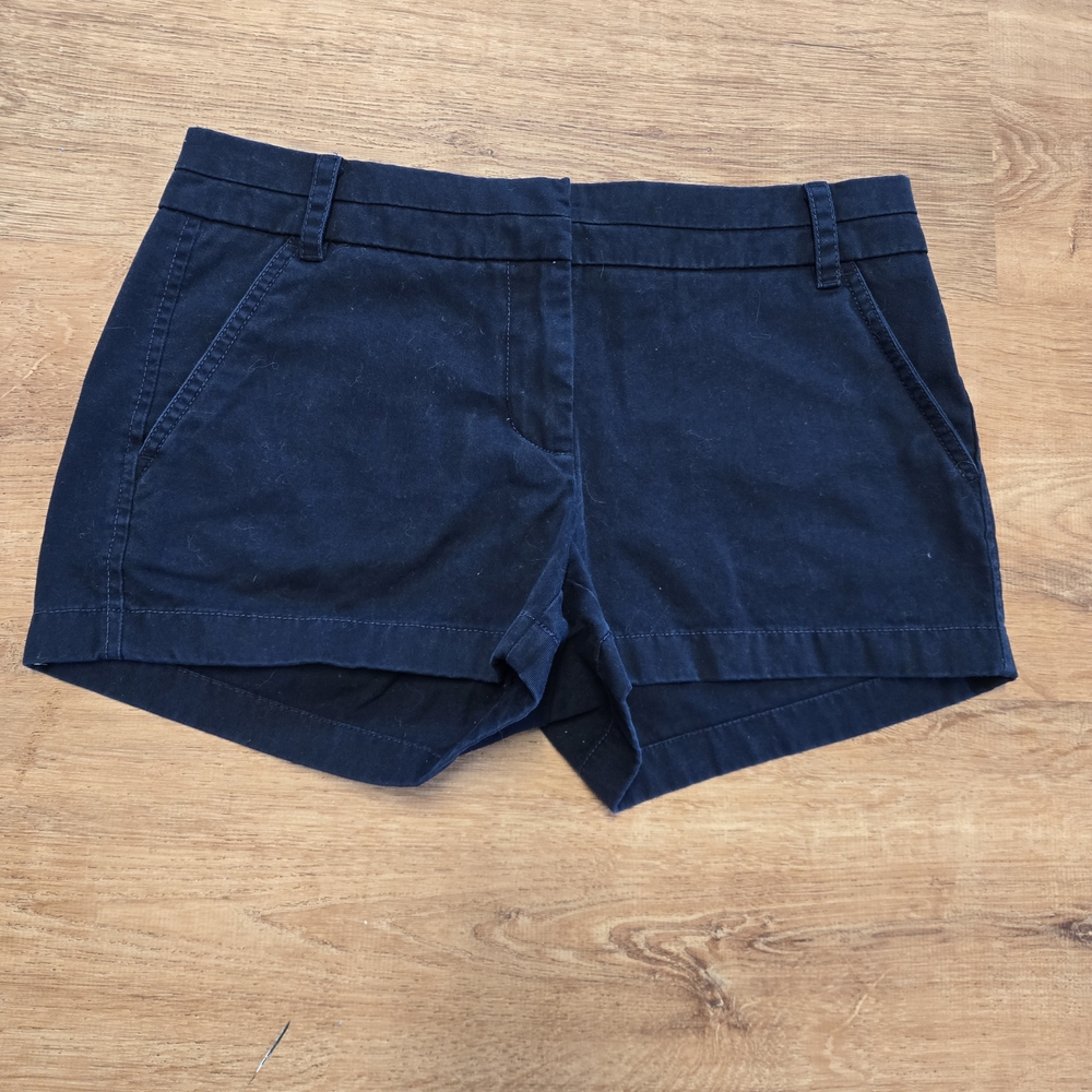 J. Crew Women’s Classic Cotton Blend Navy Blue Chino Shorts Size 4